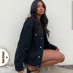 Princess Polly black denim jacket | Phoenix denim jacket